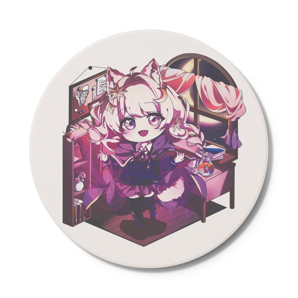 【紫月夜堂オープン記念グッズ】マジカルクロアちゃんコースター
