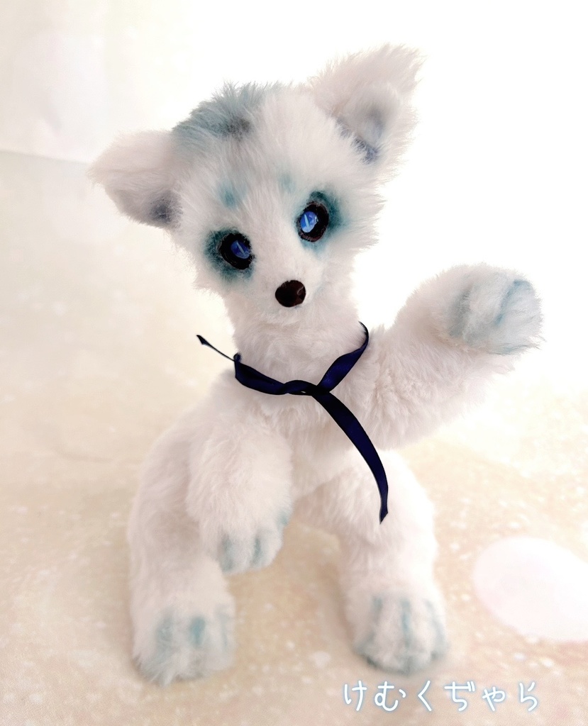 アートドール ぬいぐるみ 狐 犬 ファンタジー 青