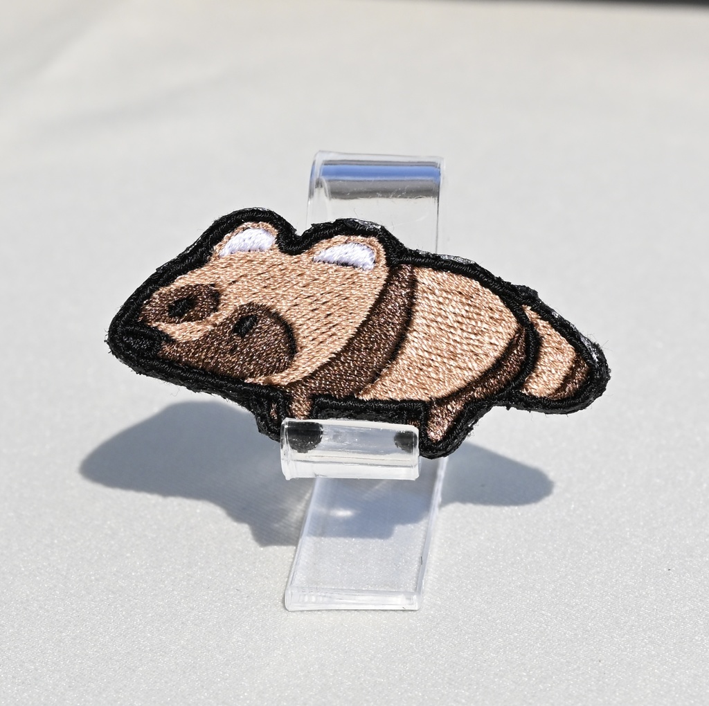 刺繍バッジ ほそいぬシリーズ たぬき