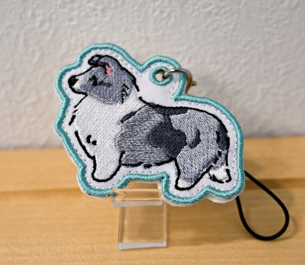 よこむきシェルティ バイブルー 刺繍グッズ