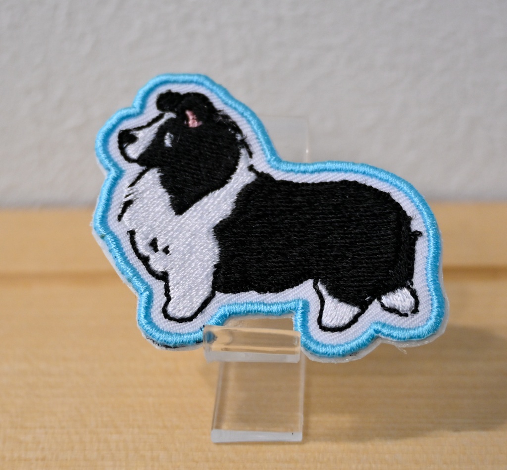 よこむきシェルティ バイブラック 刺繍グッズ