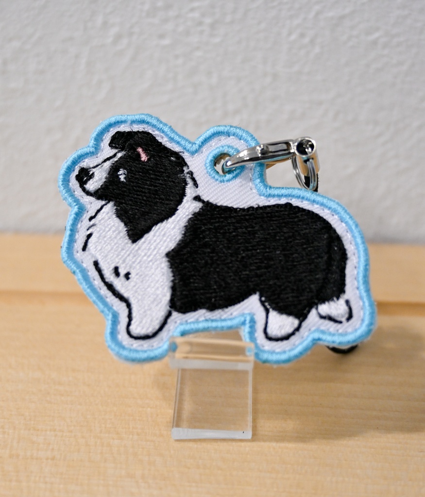 よこむきシェルティ バイブラック 刺繍グッズ