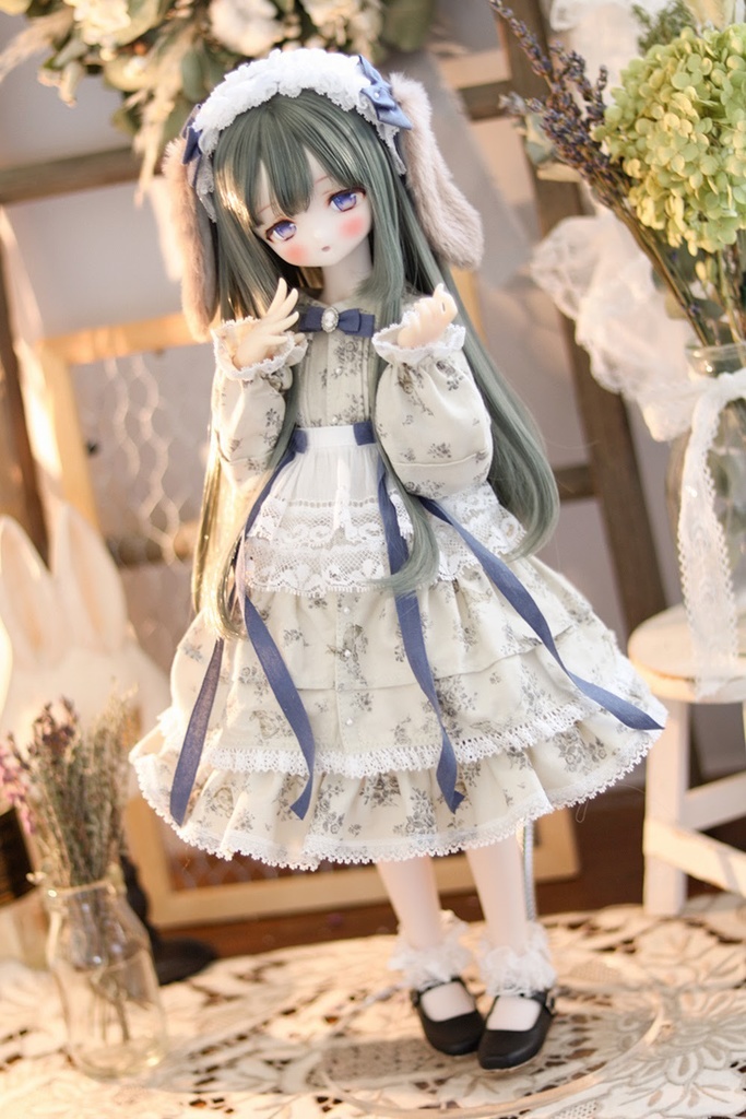 ロージーラビットワンピースセット(ブルー)