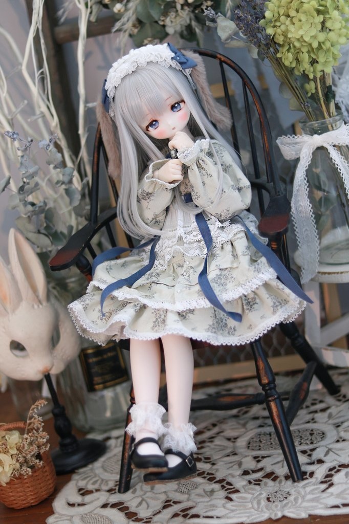 ロージーラビットワンピースセット(ブルー)