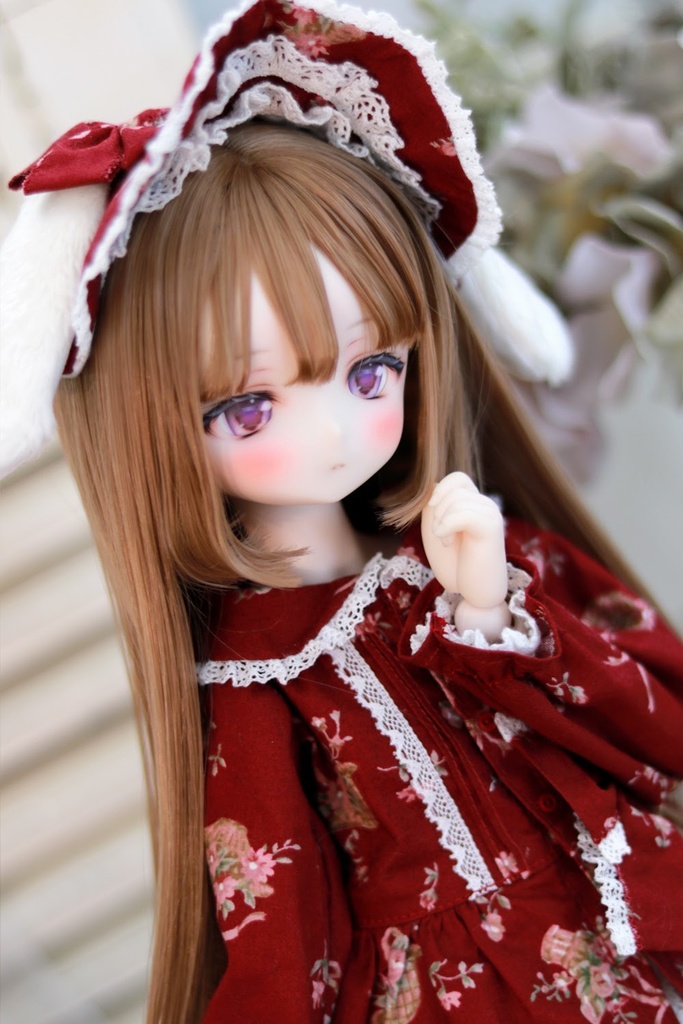 フラワーバスケットワンピースセット(レッド)