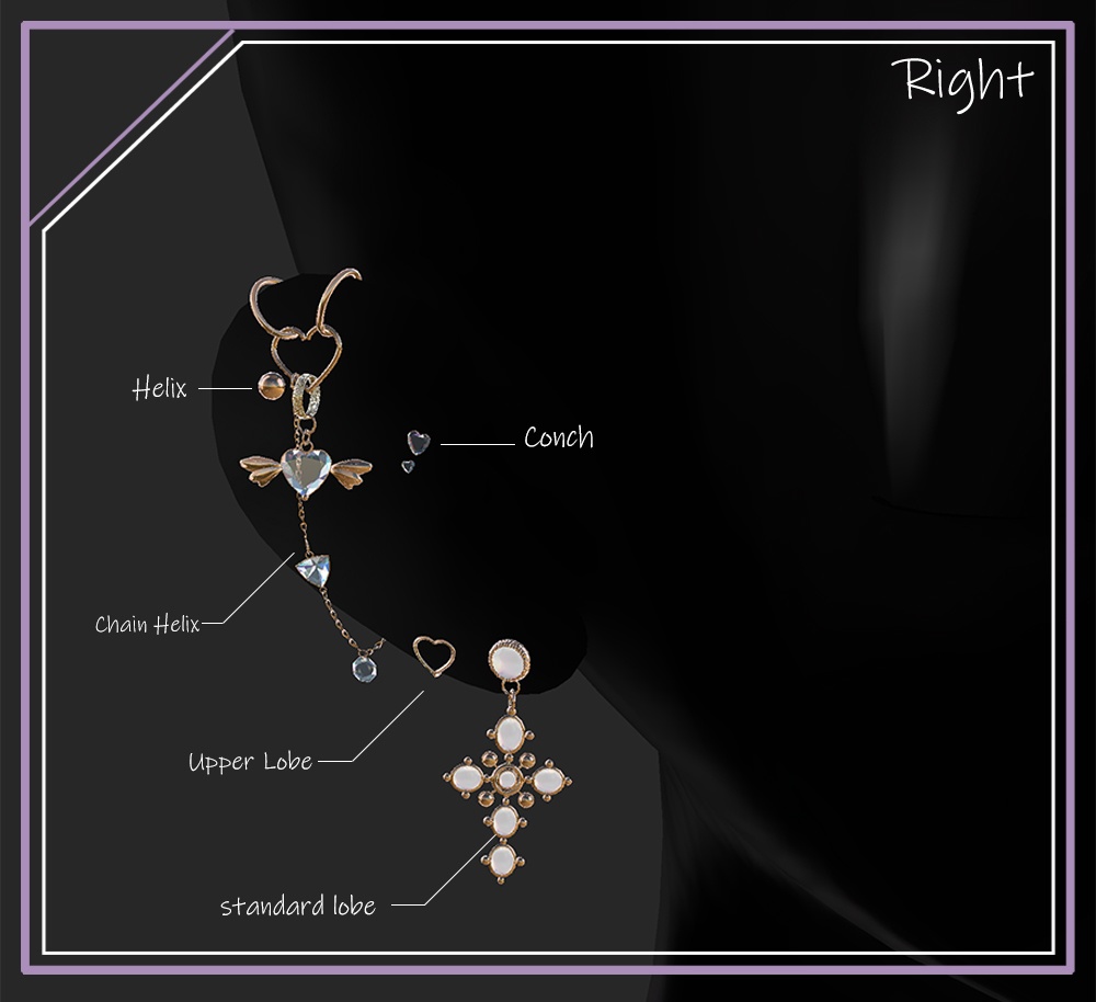 【7アバター対応】 ε❤️зHeart Piercing ε❤️з