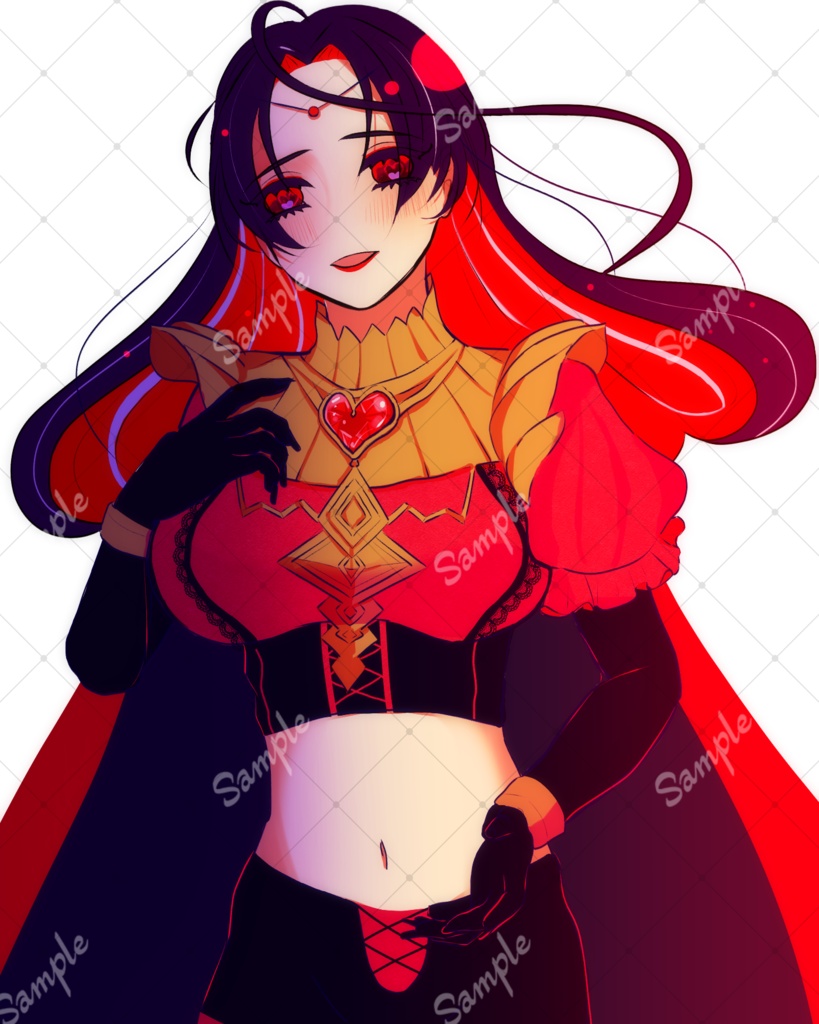 【無料】赤モチーフのお姉さん【立ち絵素材】