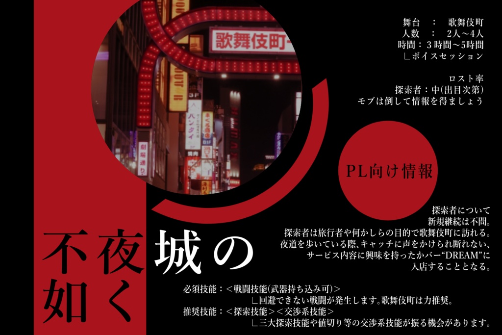 【CoC6版】不夜城の如く_無料公開