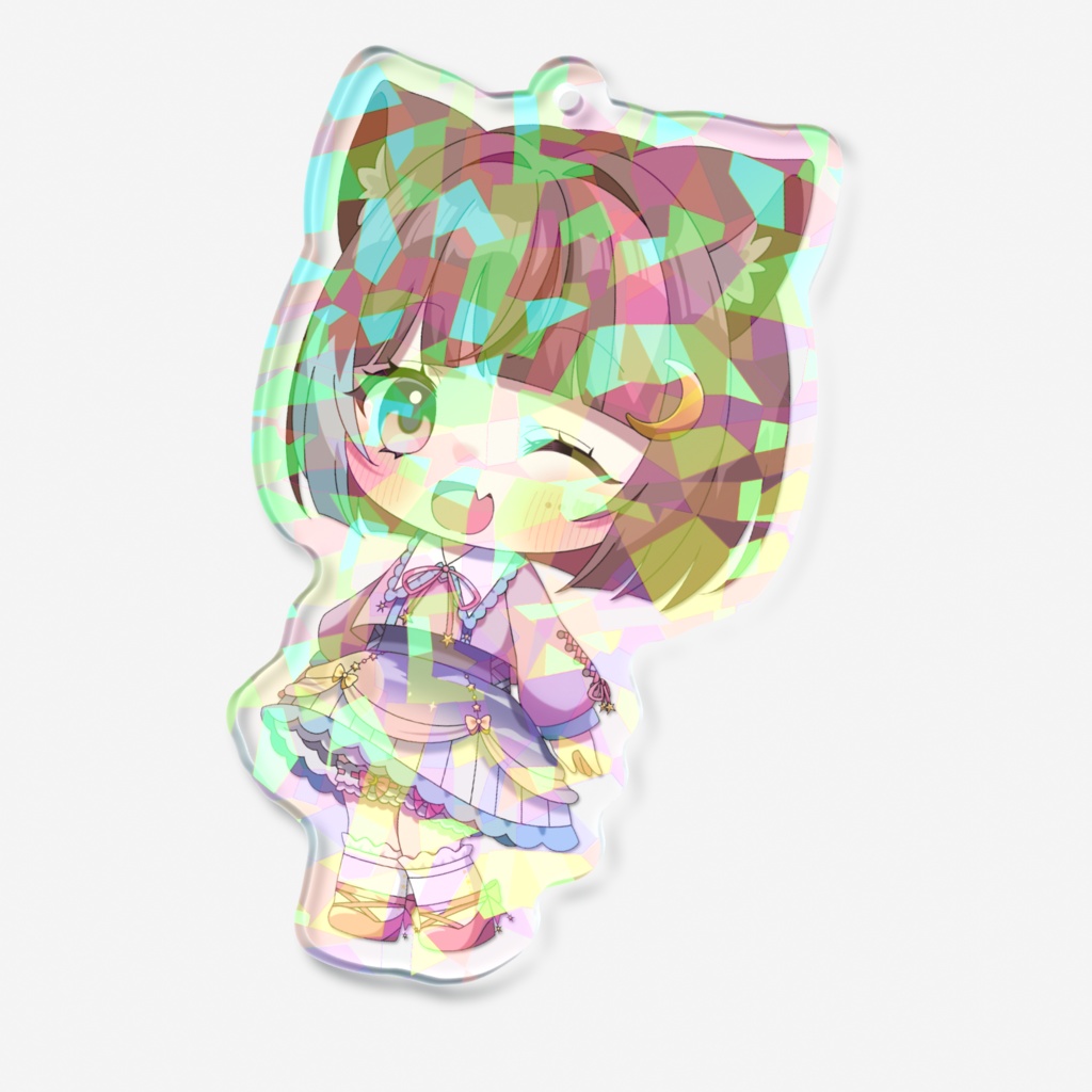 【期間限定】ウィンク!猫谷ここな キラキラ🌟ホログラムキーホルダー