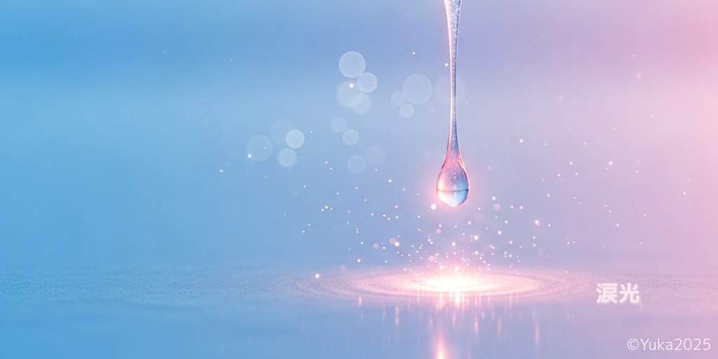涙光一瑠璃色のしずくが光を抱く瞬間一