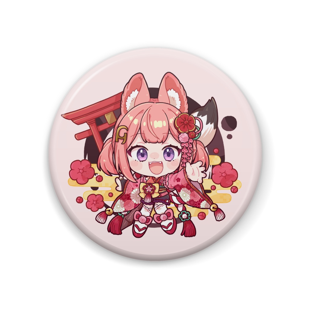 花埜いろは🦊💐⛩缶バッジ(SD)