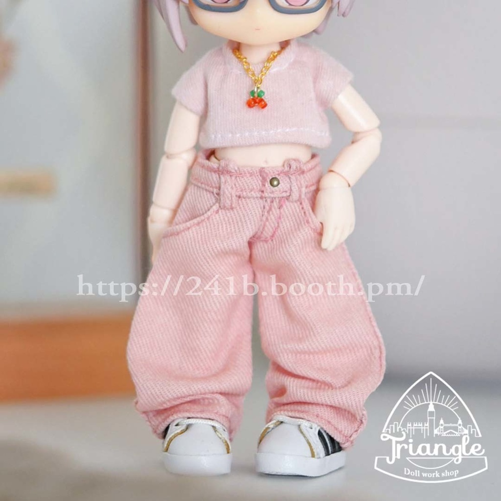 カラーワイドデニムパンツ