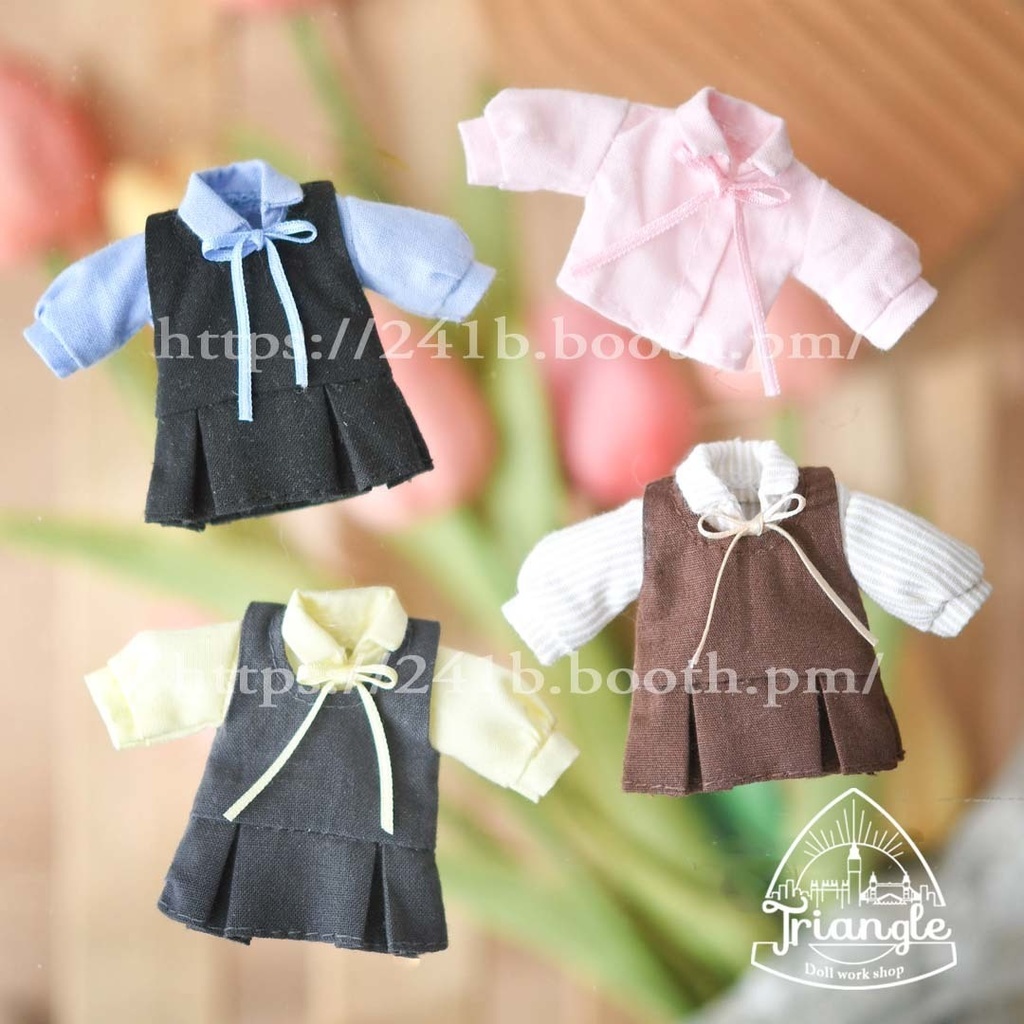 シャツ+ボックスプリーツジャンパースカート