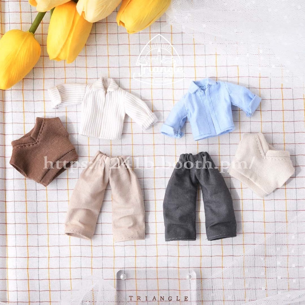 シャツ+ベスト+ワイドパンツ