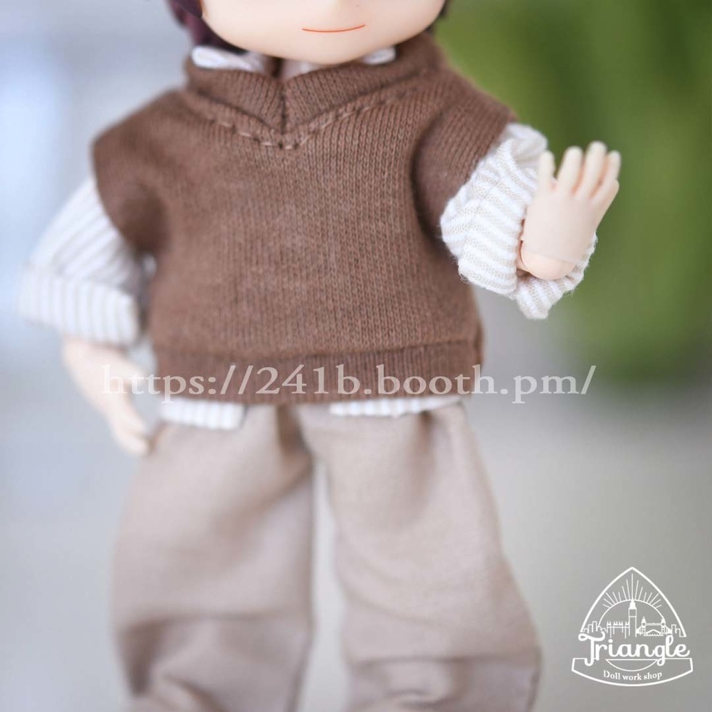 シャツ+ベスト+ワイドパンツ