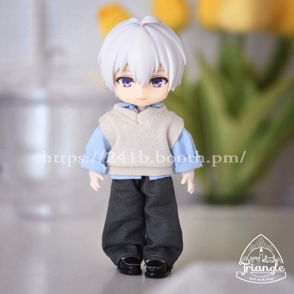 シャツ+ベスト+ワイドパンツ