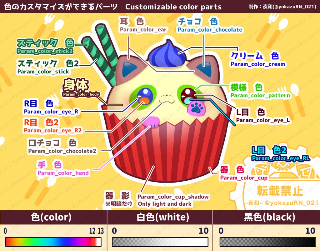 【VTS対応】カスタマイズできる!カップケーキアニマルズ