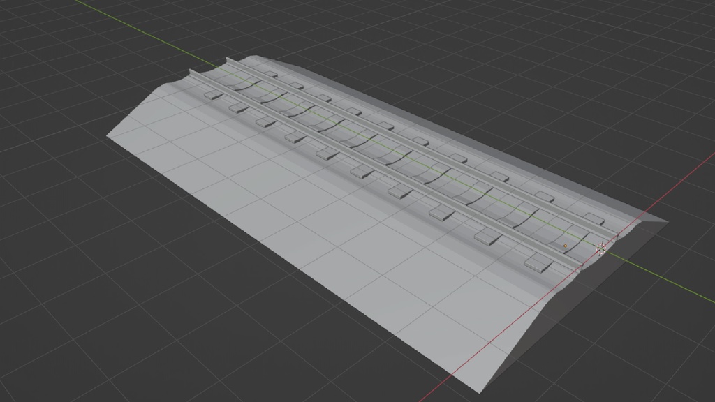 軌間1067mm 線路 3Dモデル テクスチャなし