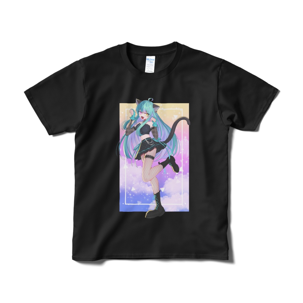 【ブラック】にゃんにゃん初期立ち絵【Tシャツ】