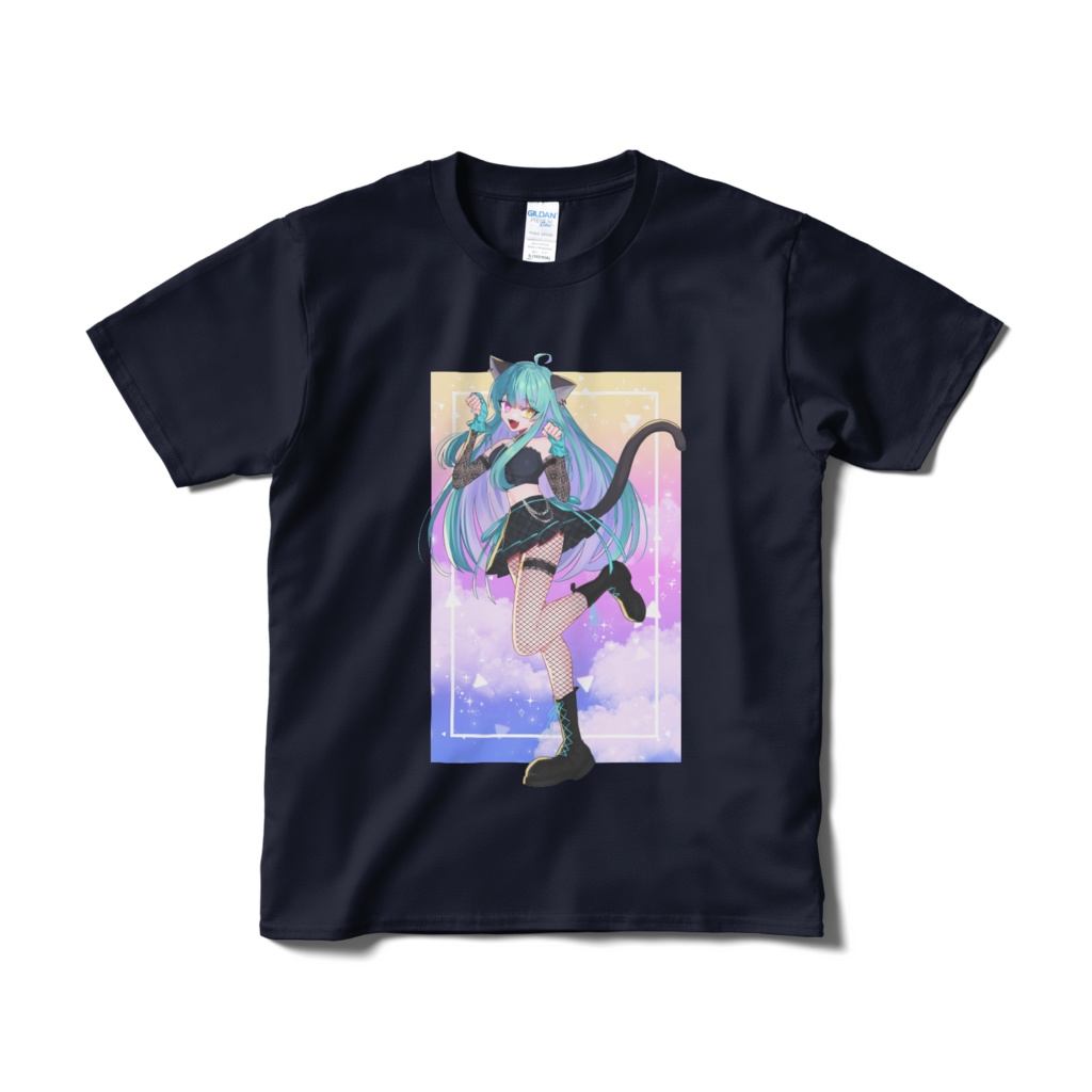 【ネイビー】にゃんにゃん初期立ち絵【Tシャツ】