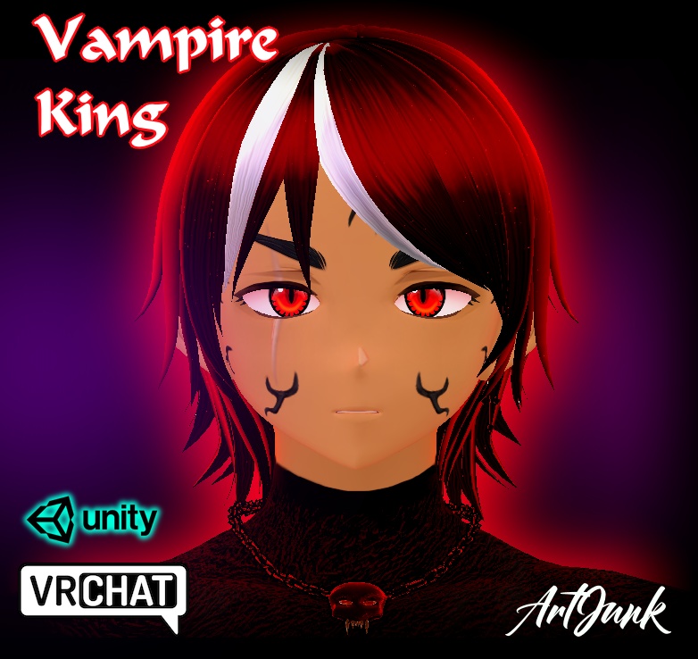 Vampire Male Avatar VR CHAT unity package 吸血鬼の男性アバター VR CHAT Unity パッケージ