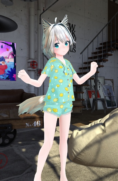 【VRChat想定衣装モデル】ミーシェのレモンパジャマ