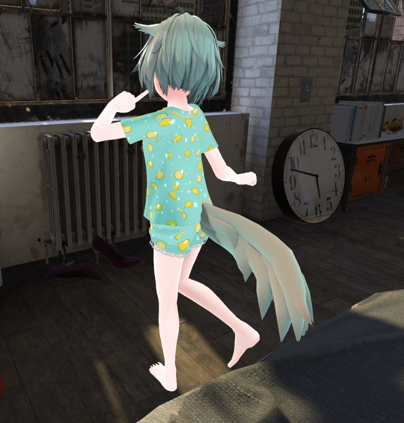 【VRChat想定衣装モデル】ミーシェのレモンパジャマ
