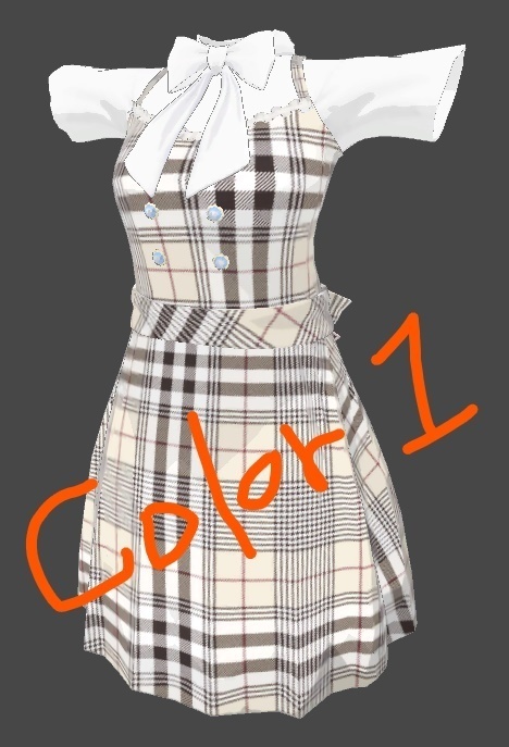【VRChat想定衣装モデル】京狐のプレイドワンピ