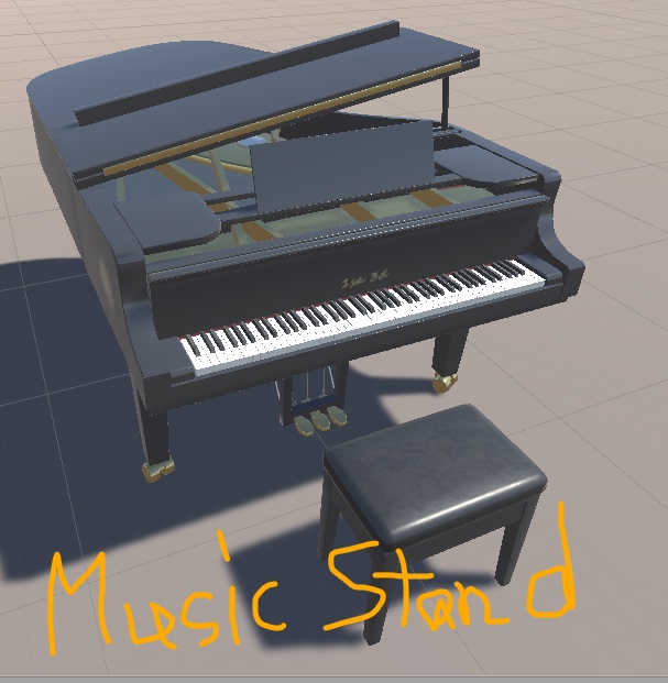 【Unity向け3Dモデル】Grand Piano