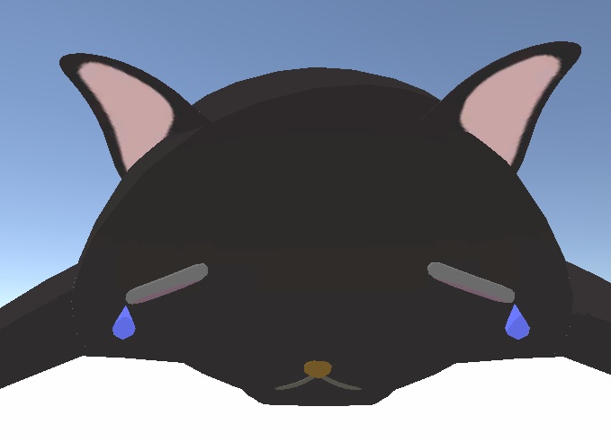 【VRChat想定アクセサリー】頭の上の溶解した猫
