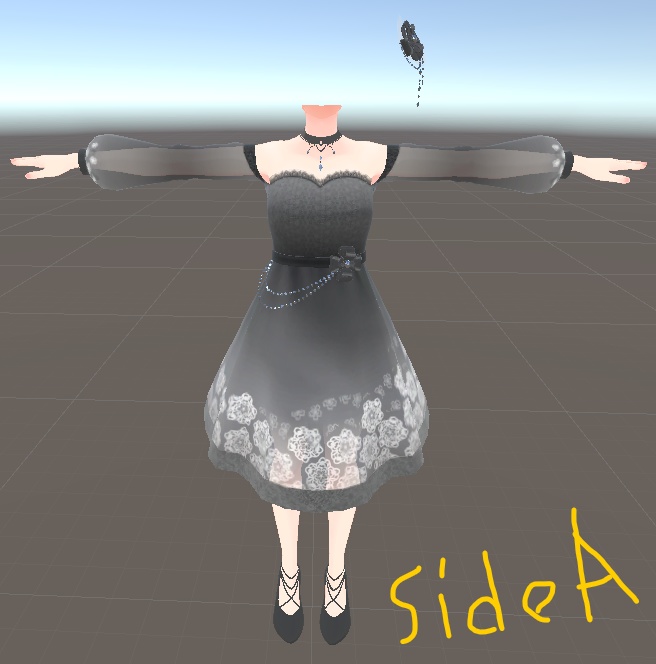 【VRChat想定衣装モデル】モノドレス for LSBody