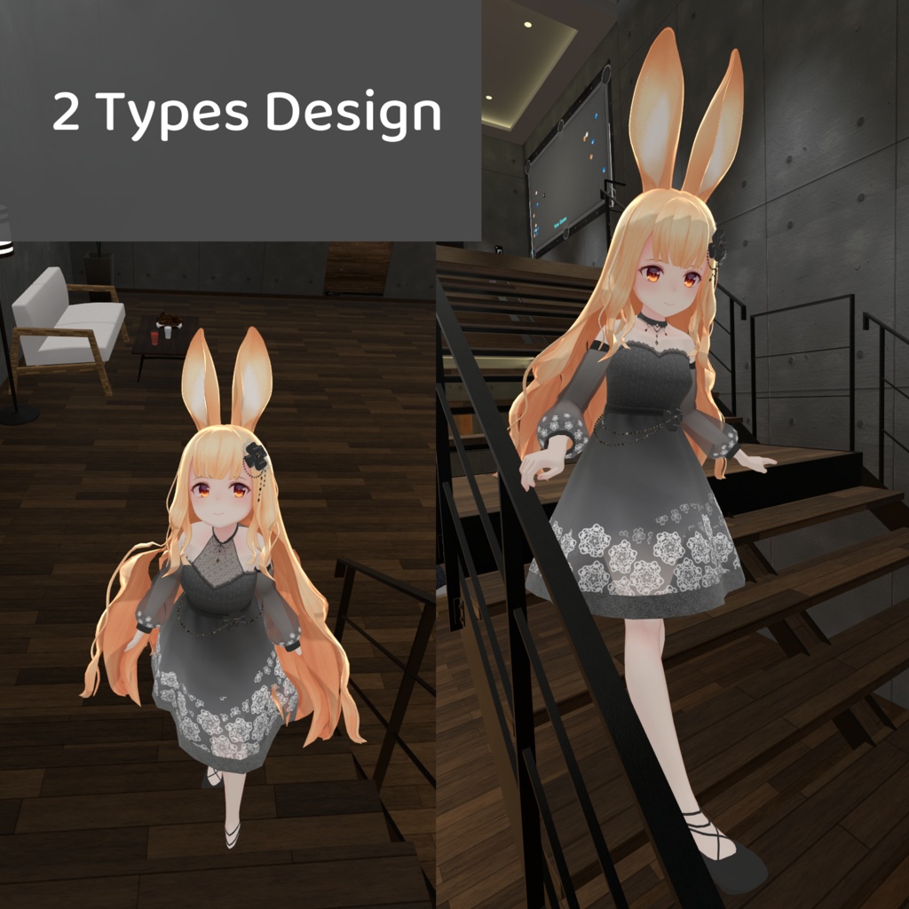 【VRChat想定衣装モデル】モノドレス for LSBody