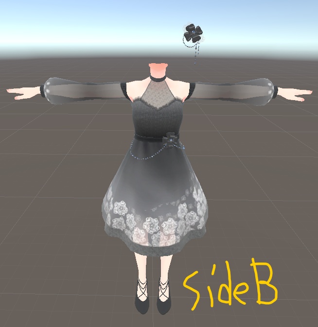 【VRChat想定衣装モデル】モノドレス for LSBody