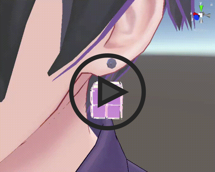 【VRChat想定アクセサリー】BlockEarrings