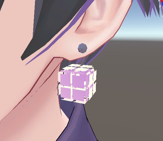 【VRChat想定アクセサリー】BlockEarrings