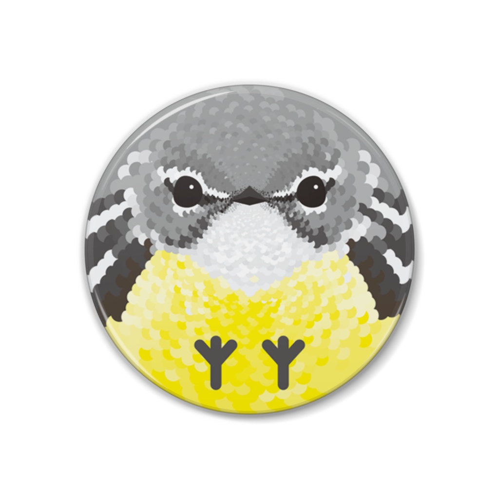 キセキレイ♀【鳥の缶バッチ】