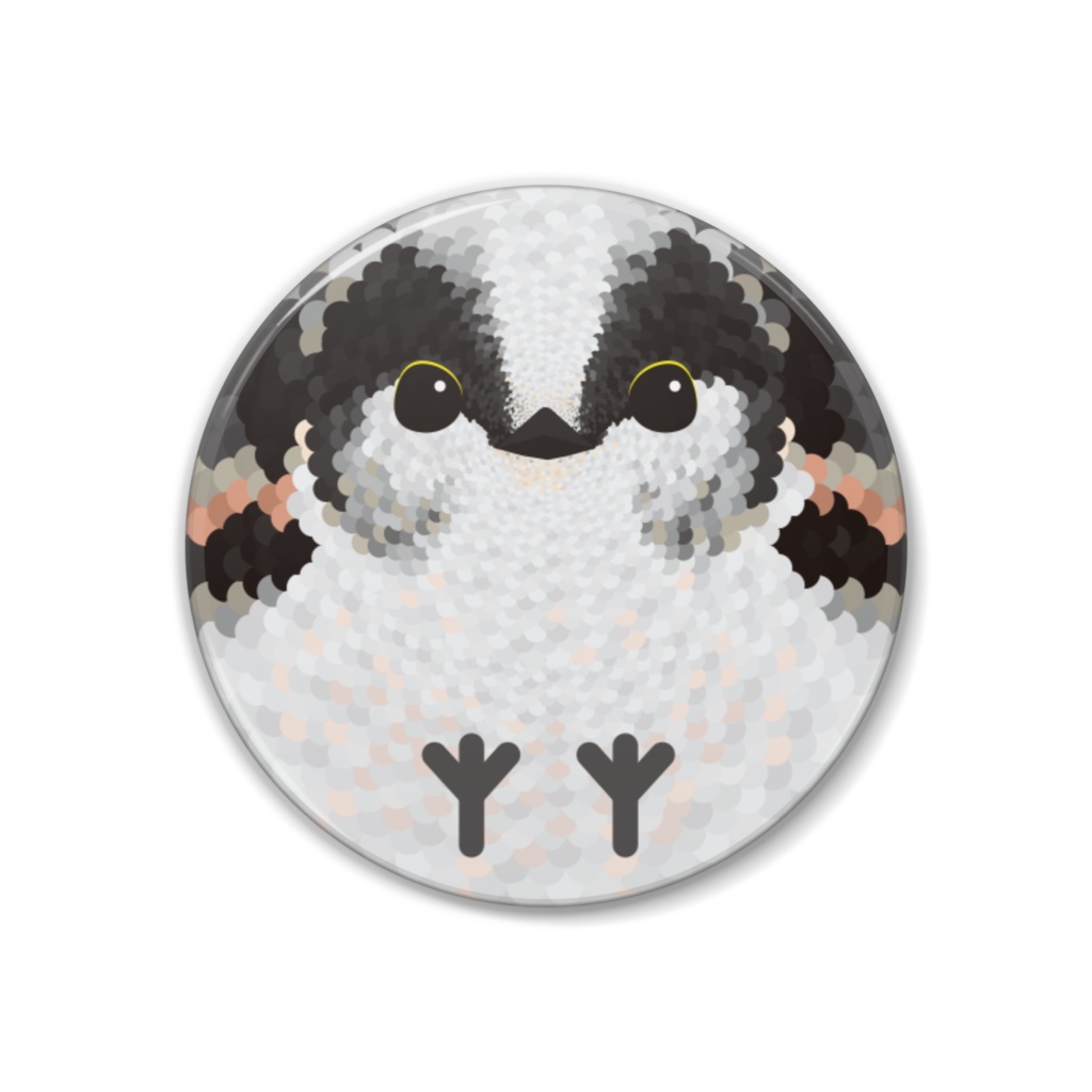 エナガ【野鳥の缶バッチ】