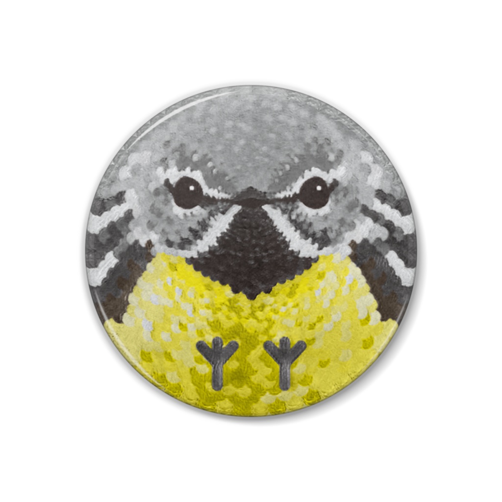 【質感あり】キセキレイのオス【まるい鳥の缶バッチ】