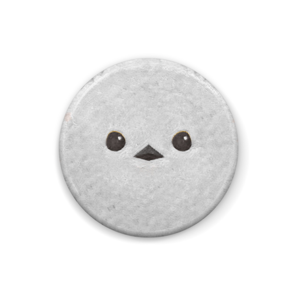 シマエナガ【まるい鳥の顔缶バッチ】