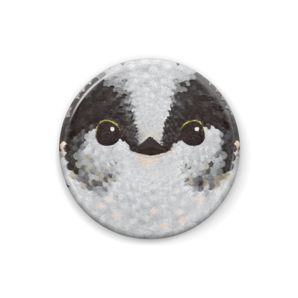 エナガ【まるい鳥の顔の缶バッチ】