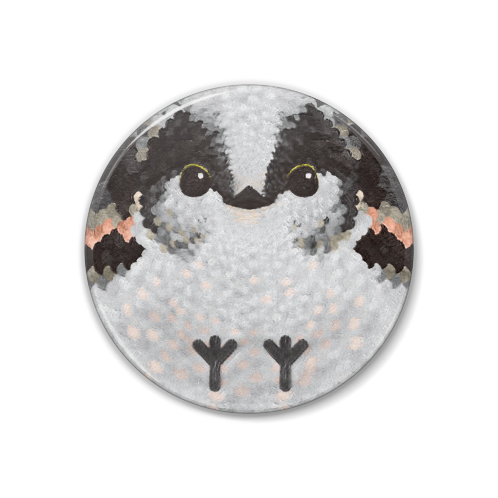 エナガ【まるい鳥の缶バッチ】