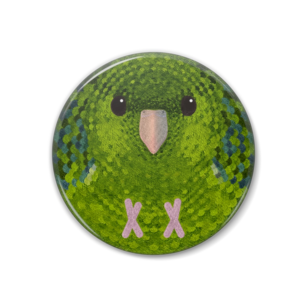 サザナミインコ、ノーマル【まるい鳥の缶バッチ】