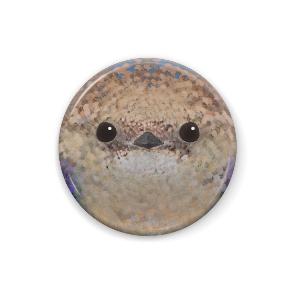 オオルリ、オス、幼鳥【鳥の子供の缶バッチ】