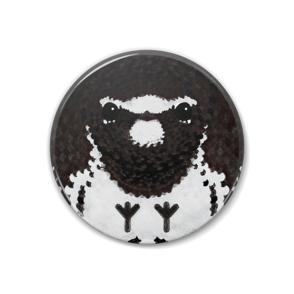 セグロセキレイ、オス【まるい鳥の缶バッチ】