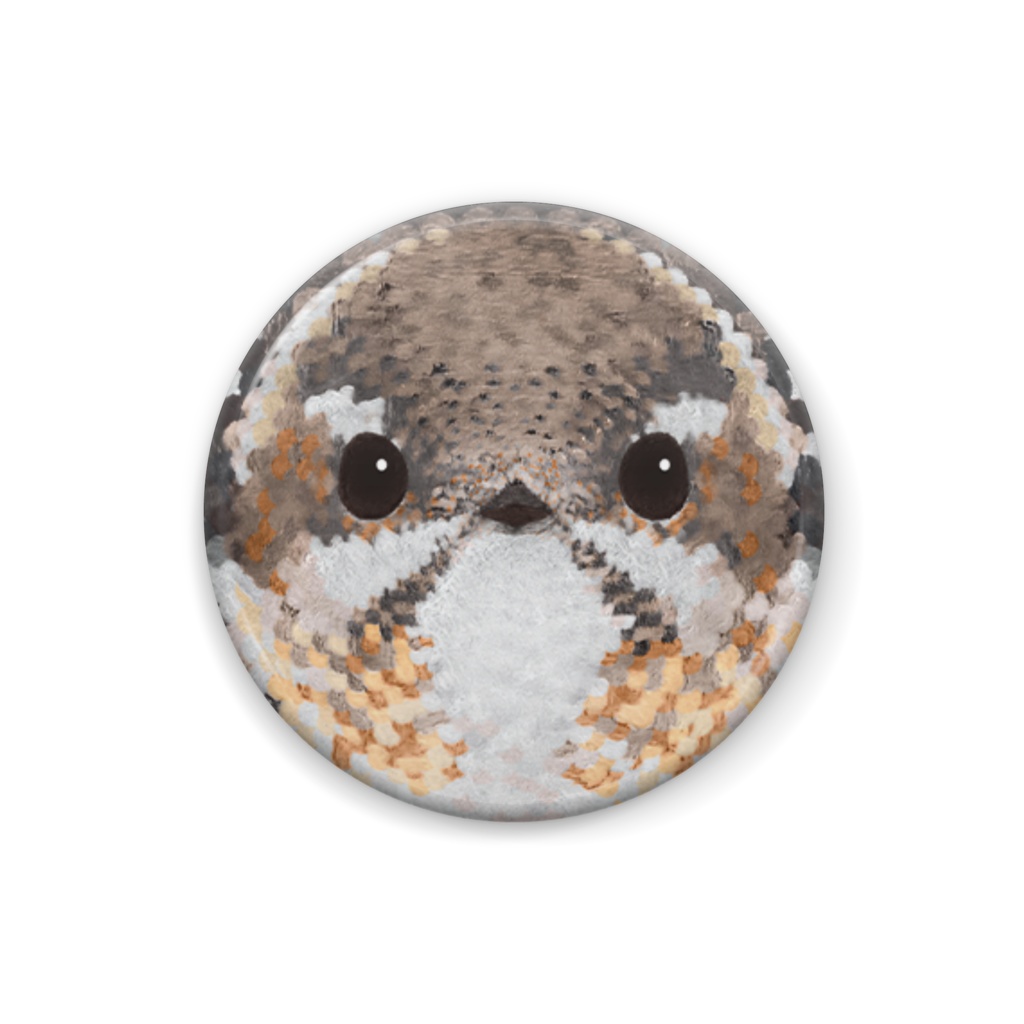 コゲラ、メス【野鳥の顔の缶バッチ】