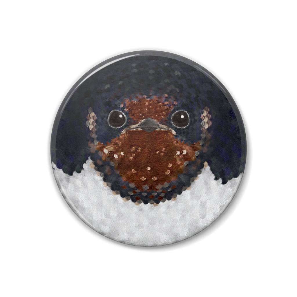 ツバメ、オス【缶バッチ鳥フェルト風】MDL.Non