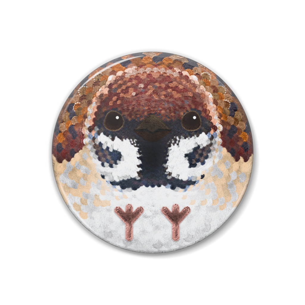 スズメ【まるい鳥の缶バッチ】