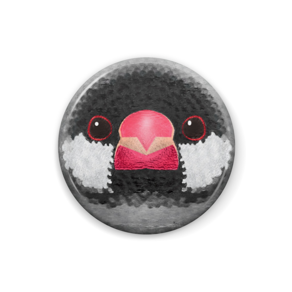文鳥、ノーマル、オス【ブンチョウの缶バッチ】