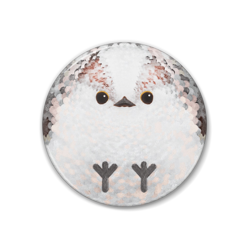 チバエナガ【まるい鳥の缶バッチ】