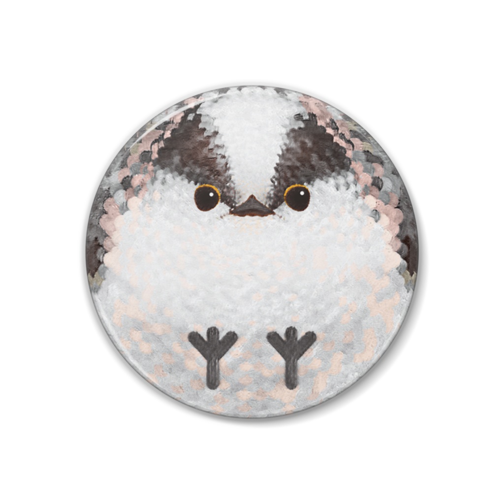 エナガ【まるい鳥の缶バッチ】